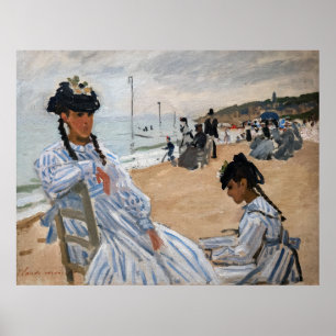Claude Monet - Op het strand in Trouville Poster