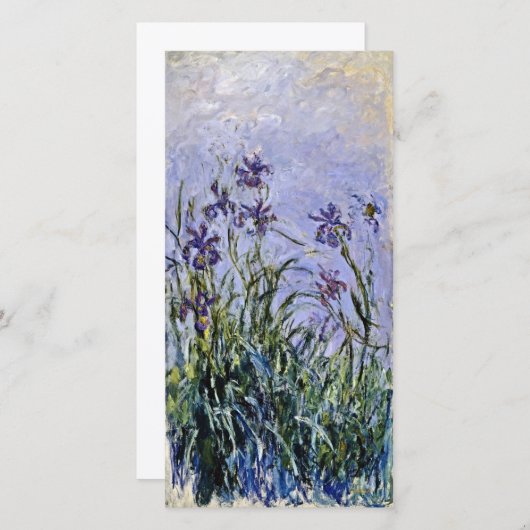 Claude Monet - Paarse Irissen Feestdagenkaart (Voorkant / Achterkant)