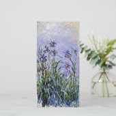 Claude Monet - Paarse Irissen Feestdagenkaart (Staand voorkant)