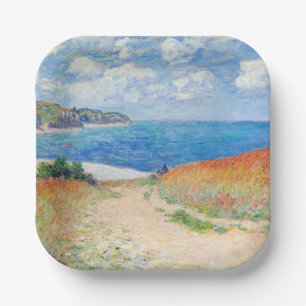 Claude Monet - Pad in de tarwevelden bij Pourville Papieren Bordje