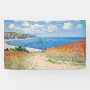 Claude Monet - Pad in de tarwevelden bij Pourville Spandoek