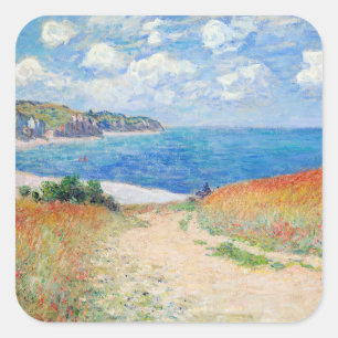 Claude Monet - Pad in Tarwevelden bij Pourville Vierkante Sticker