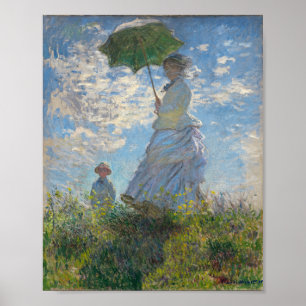 Claude Monet Painting Lady met Parasol Poster