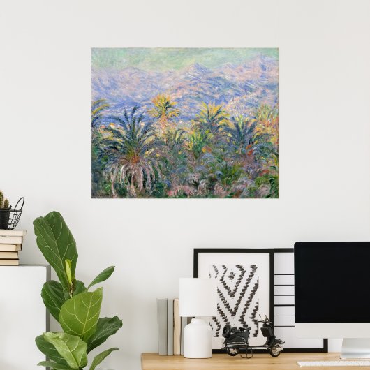 Claude Monet Palm Trees op Bordighera Poster (Thuiskantoor)