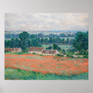 Claude Monet - Papaverveld, Giverny Poster