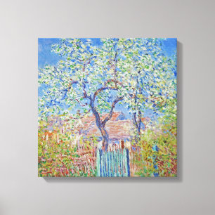 Claude Monet - Pear Tree in Flower Canvas Afdruk