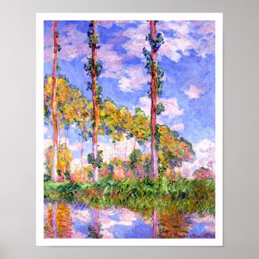 Claude Monet - Poplars in de zon Poster (Voorkant)