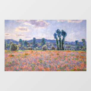 Claude Monet - Poppy Field 1890 (Giverny) Raamsticker