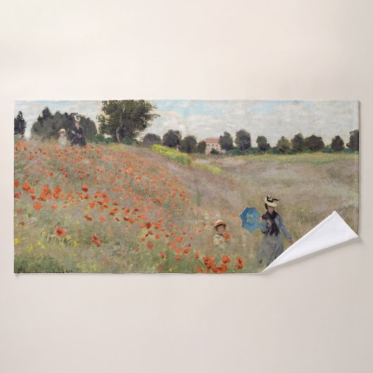 Claude Monet - Poppy Field Bad Handdoek (Badhanddoek)