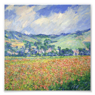 Claude Monet - Poppy Field, buitenwijken van Giver Foto Afdruk