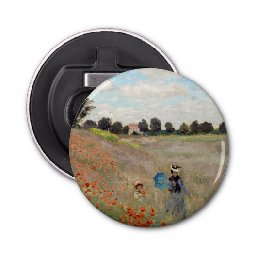 Claude Monet - Poppy Field Button Flesopener (Voorkant)