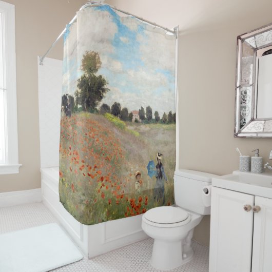 Claude Monet - Poppy Field Douchegordijn (In situ)