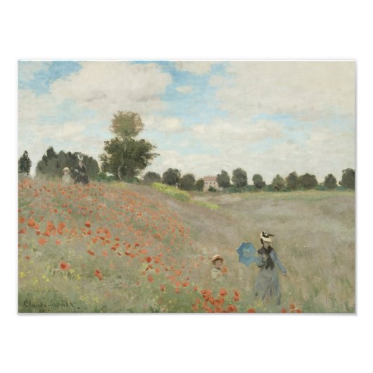 Claude Monet - Poppy Field Foto Afdruk (Voorkant)