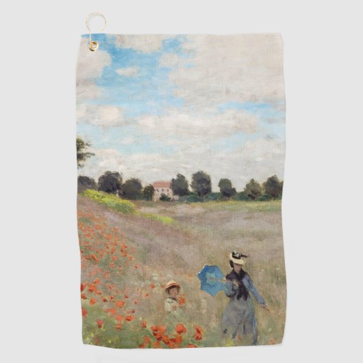 Claude Monet - Poppy Field Golfhanddoek (Voorkant)