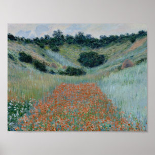 Claude Monet - Poppy Field in een Hollow bij Giver Poster