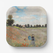 Claude Monet - Poppy Field Papieren Bordje (Voorkant)