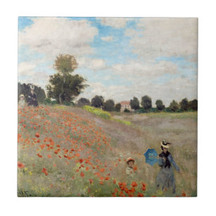 Claude Monet - Poppy Field Tegeltje