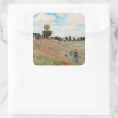 Claude Monet - Poppy Field Vierkante Sticker (Tas)