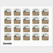 Claude Monet - Poppy Field Vierkante Sticker (Vel)