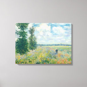 Claude Monet - Poppy Fields bij Argenteuil (1875) Canvas Afdruk