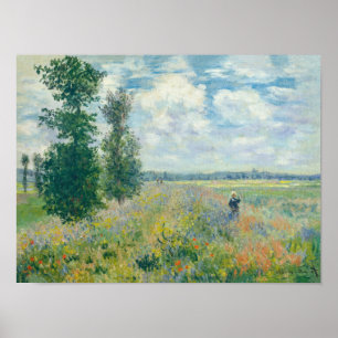 Claude Monet - Poppy Fields bij Argenteuil (1875) Poster