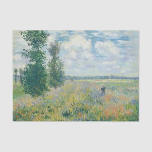 Claude Monet - Poppy Fields bij Argenteuil (1875) Tissuepapier (Voorkant)