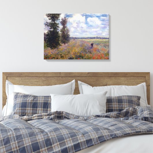 Claude Monet Poppy Fields nabij Argenteuil Canvas Afdruk (Insitu (Slaapkamer))