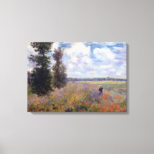 Claude Monet Poppy Fields nabij Argenteuil Canvas Afdruk (Voorkant)