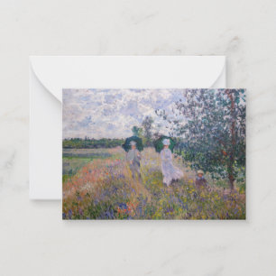 Claude Monet - Promenade bij Argenteuil Notitiekaartje