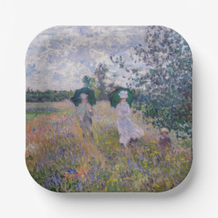 Claude Monet - Promenade bij Argenteuil Papieren Bordje