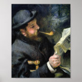 Claude Monet Reading - Pierre Auguste Renoir Poster (Voorkant)