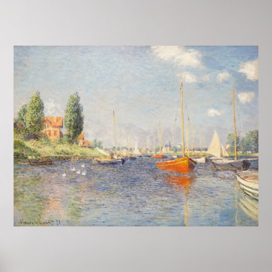 Claude Monet. Red Boats, Argenteuil Poster (Voorkant)