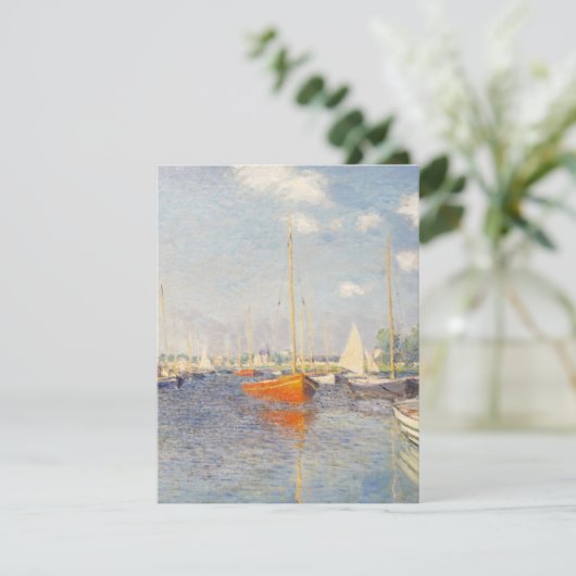 Claude Monet. Red Boats, Argenteuil RSVP Kaartje (Staand voorkant)