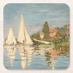 Claude Monet   Regatta te Argenteuil, c.1872 Vierkante Kartonnen Onderzetter