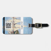 Claude Monet - Regattas at Argenteuil - QR Code Bagagelabel (Voorkant horizontaal)