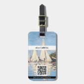 Claude Monet - Regattas at Argenteuil - QR Code Bagagelabel (Voorkant verticaal)