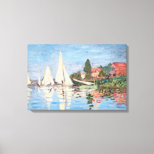 Claude Monet - Regatta's bij Argenteuil Canvas Afdruk (Voorkant)