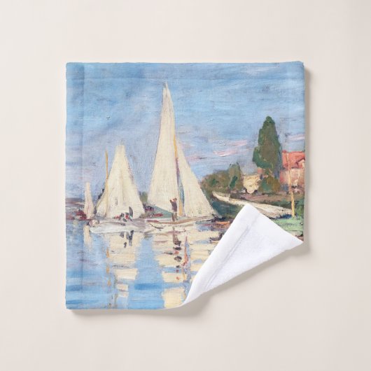 Claude Monet - Regattas in Argenteuil Bad Handdoek (Wasdoekje)