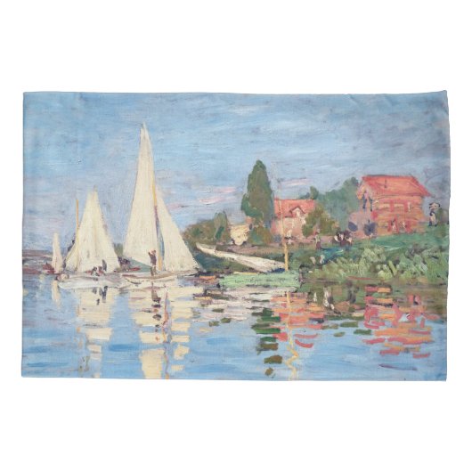 Claude Monet - Regattas in Argenteuil Kussensloop (Achterkant)
