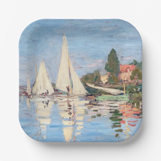 Claude Monet - Regattas in Argenteuil Papieren Bordje (Voorkant)