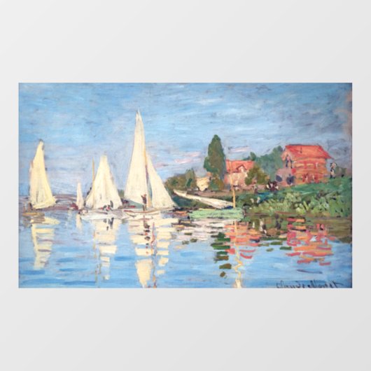 Claude Monet - Regattas in Argenteuil Raamsticker (Vel)