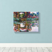 Claude Monet - Roos blote kerken bij Giverny Canvas Afdruk (Insitu (Houten vloer))