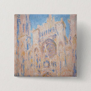 Claude Monet - Rouen Cathedraal bij zonsondergang Vierkante Button 5,1 Cm