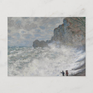 Claude Monet - Rough Weather in Étretat Briefkaart