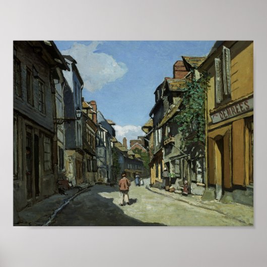 Claude Monet - Rue de la Bavole, Honfleur Poster (Voorkant)