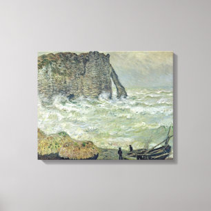 Claude Monet Ruw Zee Etretat, 1883 Canvas Afdruk