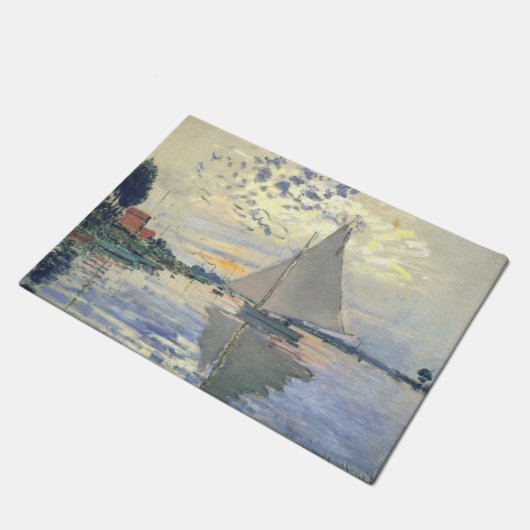 Claude Monet - Sailboot bij Le Petit Gennevilliers Deurmat (Schuin)