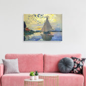 Claude Monet - Sailboot in Le Petit-Gennevilliers Canvas Afdruk (Insitu (Woonkamer))