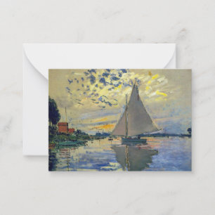 Claude Monet - Sailboot in Le Petit-Gennevilliers Notitiekaartje