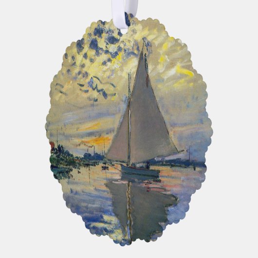 Claude Monet - Sailboot in Le Petit-Gennevilliers Ornament Kaart (Links)